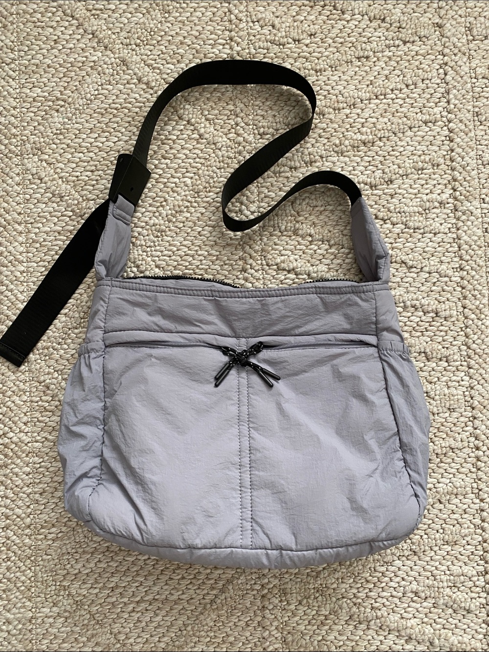 Light purple Quilted Crossbody Bag - Casual Everyday Shoulder Bag